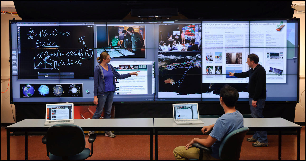 EVL Cyber-Commons running a collaborative work session.