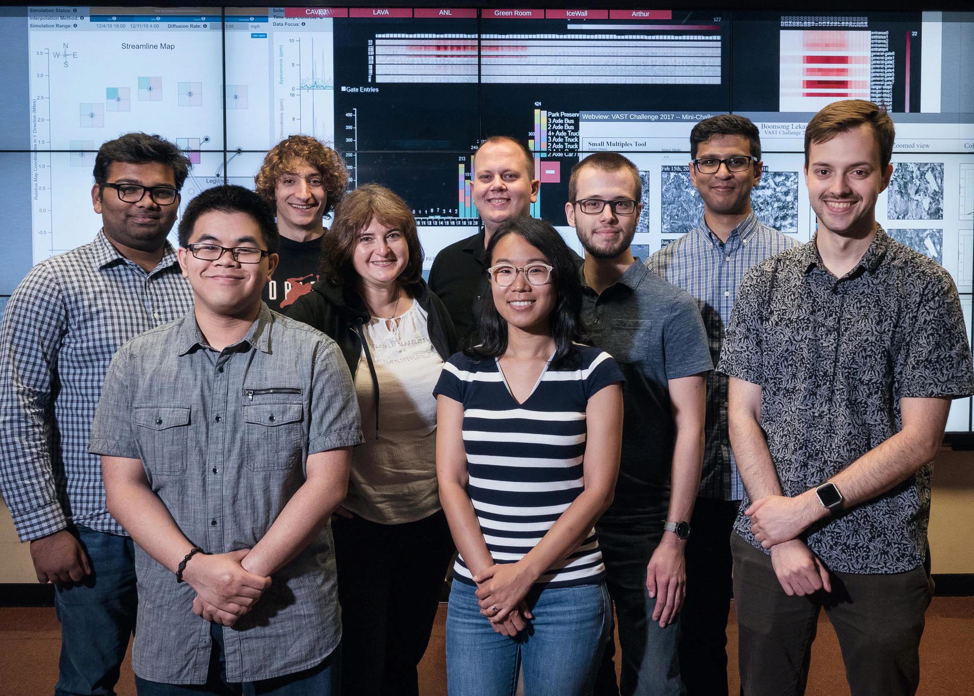 Shown here: (back row, left to right) Manu Thomas, Dimitar Kirilov, Joseph Borowicz, Bartosz Kupiec, Vijayraj Mahida and Andrew Burks; (front row, left to right) Joshua Castor, G.E. Marai and Chihua Ma. Not pictured: Isabel Lindmae and Timothy Luciani.