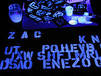 foam tiles under UV light