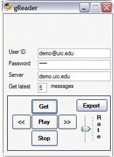 gReader Interface