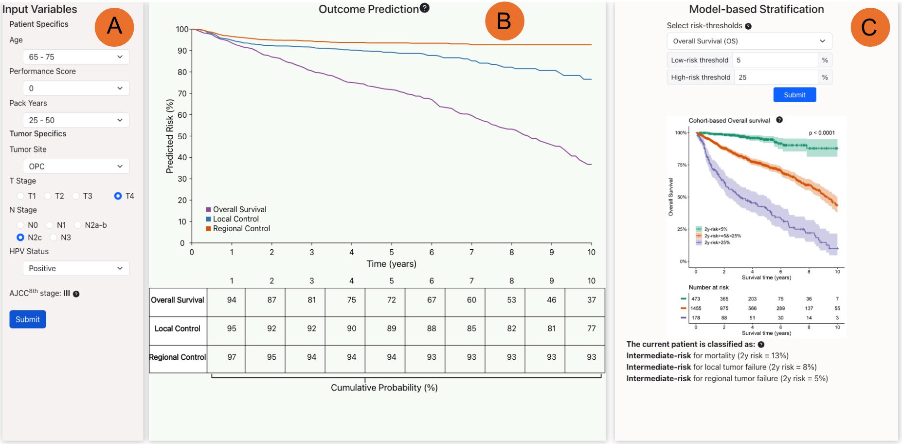 Interactive Oncological Risk Estimator