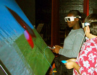 Lincoln Students Using an ImmersaDesk