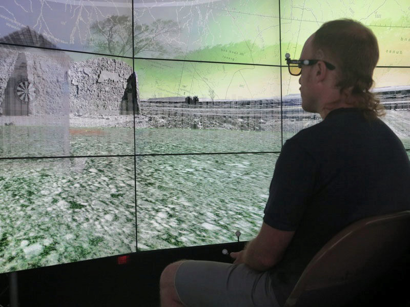 Hearts and Minds virtual environment and interaction with the immersive scene.