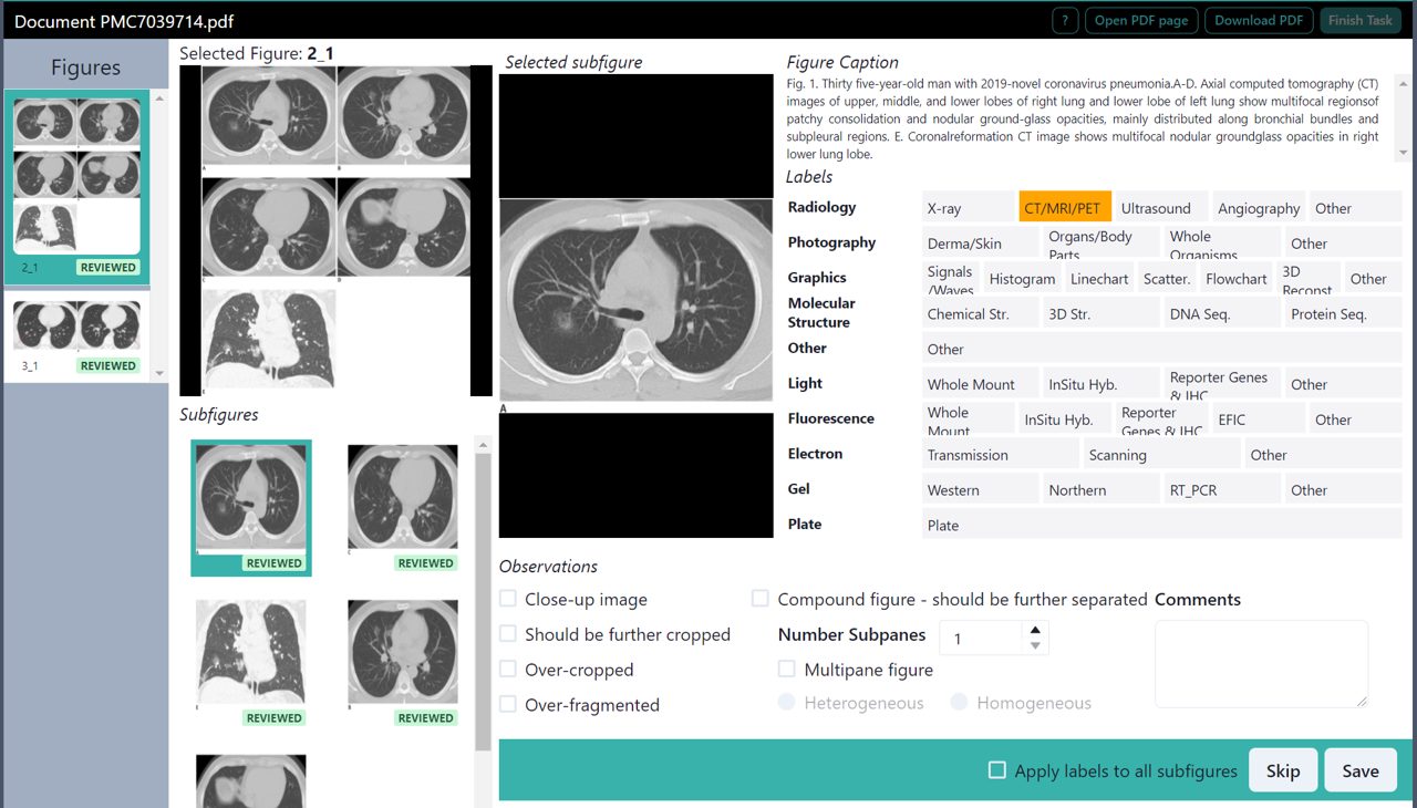 Biomedical Image Classification Application User-Interface