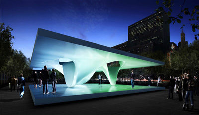 UNStudio Burnham Pavilion at night